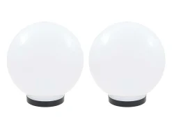 Juego de lámparas de bola LED 2 piezas esféricas 25 cm PMMA ES850014