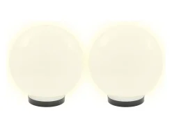 Juego de lámparas de bola LED 2 piezas esféricas 25 cm PMMA ES850014