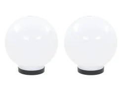 Juego de lámparas de bola LED 2 piezas esféricas 20 cm PMMA ES428415