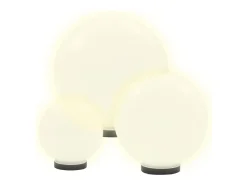 Juego de lámparas de bola LED 6 uds esféricas PMMA 20/30/40 cm ES255421