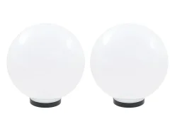 Juego de lámparas de bola LED 2 piezas esféricas 30 cm PMMA ES887470