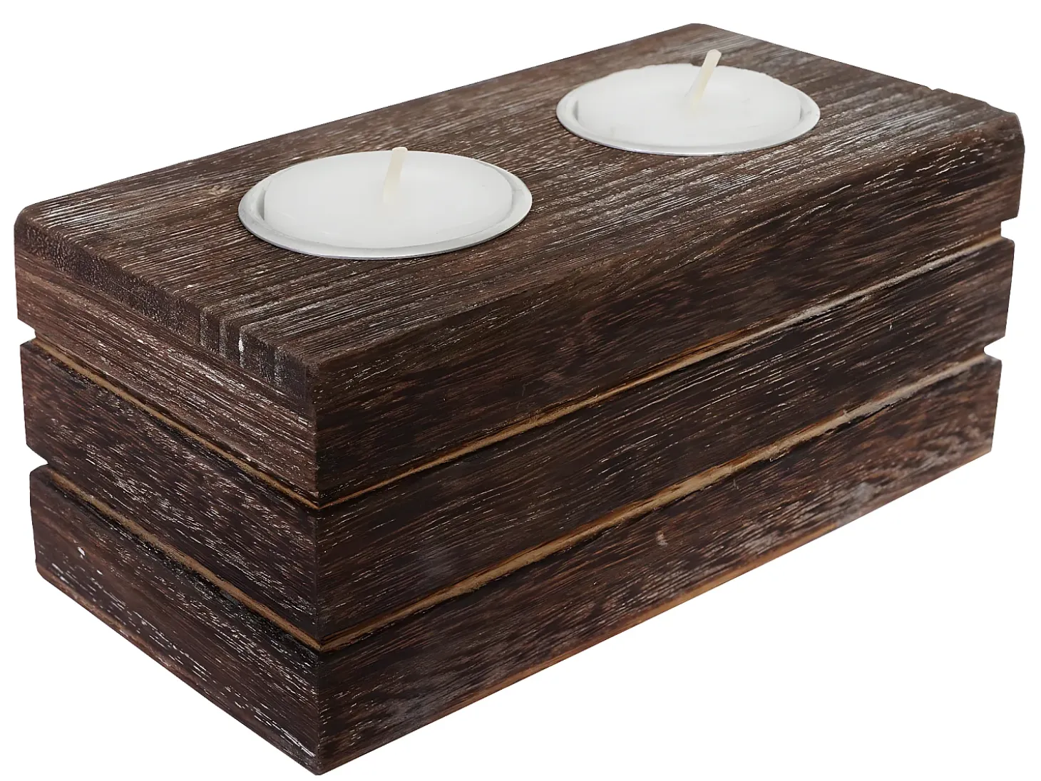 Juego de portavelas de té Tolve (3 piezas), marrón