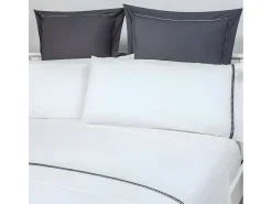 Juego de sabanas vainica percal algodón Blanco 270x260 Cama de 180