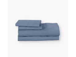 Juego de sábanas ecológicas Azul algodón 100% orgánico 150x190/200 cm
