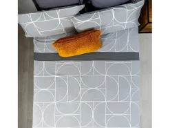 Juego de sábanas MAISON algodón poliéster gris 160x260 Cama 90