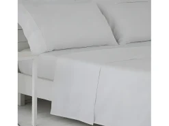Juego de sábanas satén algodón egipcio 400 HILOS blanco 240x260 Cama 150
