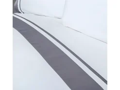 Juego de sábanas satén algodón egipcio 300 blanco gris Cama 180