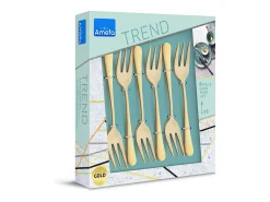 Juego de servicio de pastel de 6 piezas Austin en acero inoxidable dorado mate