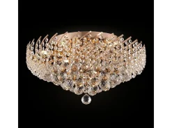Karolina Plafón Semi Empotrado Oro & Cristal, 9 Luces, E14