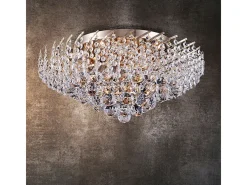Karolina Plafón Semi Empotrado Oro & Cristal, 9 Luces, E14