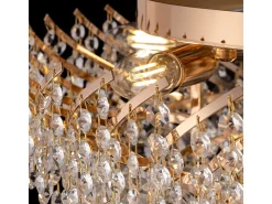 Karolina Plafón Semi Empotrado Oro & Cristal, 9 Luces, E14