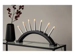 Kebnekaise - Soporte de adviento eléctrico con 7 luces, color negro.