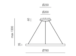 Krizia - Lámpara colgante LED regulable 60W - 4800lm, luz cálida 3000K, aro blanco mate, difusor opal, d.80 cm, IP20