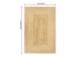 Kylva Alfombra de yute tejida a mano natural 160x230 cm