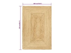 Kylva Alfombra hecha a mano de yute 180x250 cm