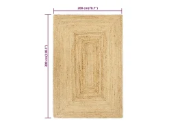 Kylva Alfombra hecha a mano de yute 200x300 cm