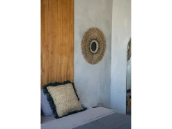 La Funda De Cojín De Rafia - Natural Negro - 60x60