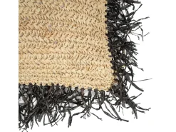 La Funda De Cojín De Rafia - Natural Negro - 60x60