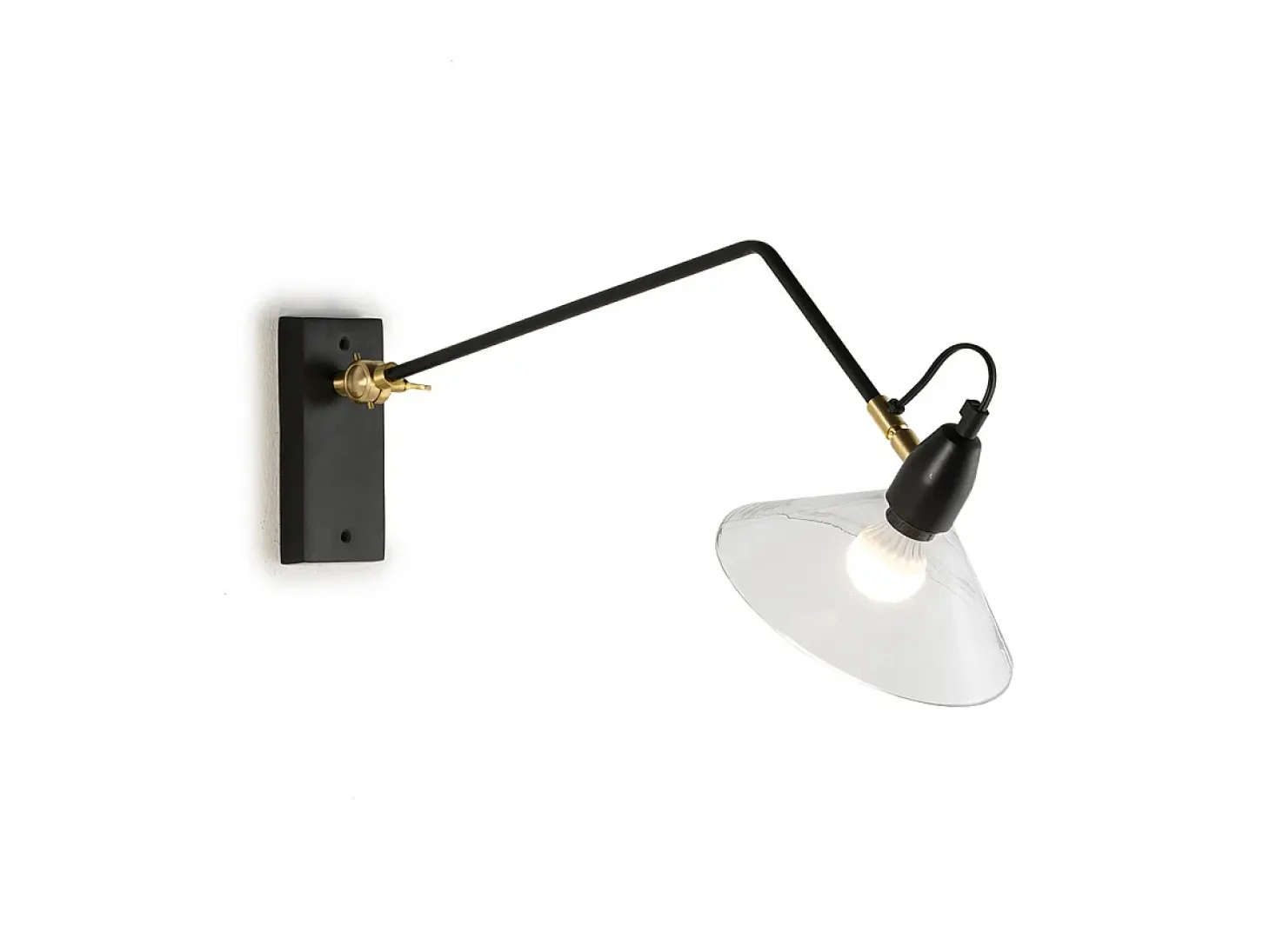 Lami aplique de metal negro H 27 cm