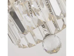 Lampada a Soffitto Classica Impero Acciaio Cromo Vetro Trasparente 6 Luci E14