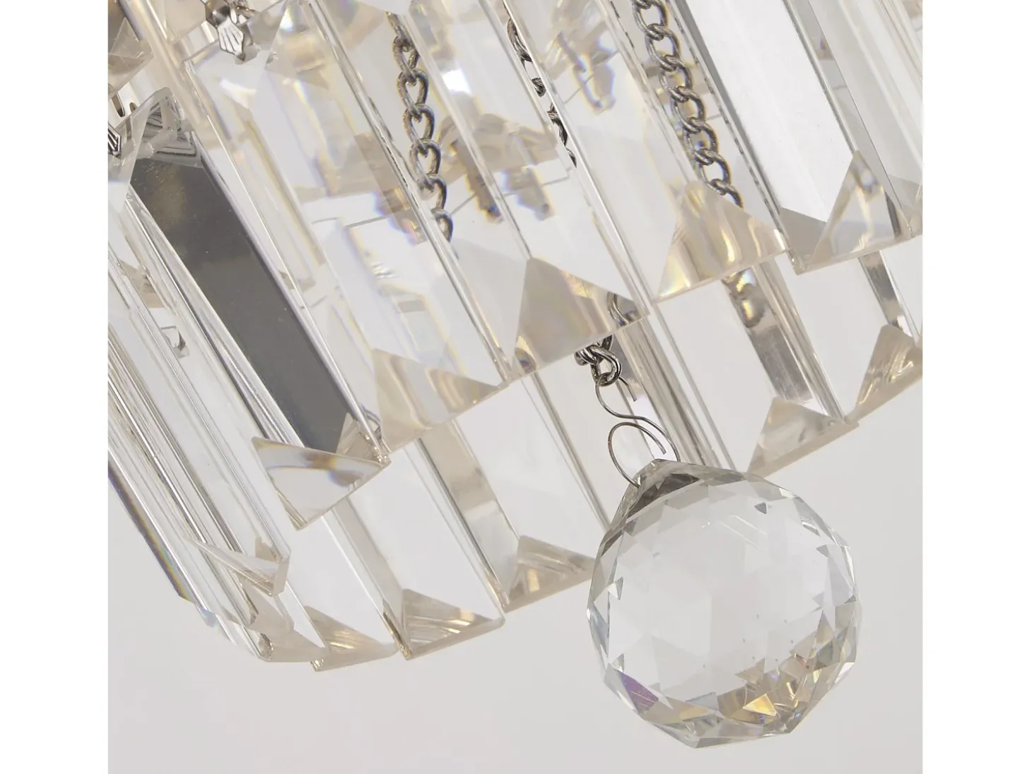 Lampada a Soffitto Classica Impero Acciaio Cromo Vetro Trasparente 6 Luci E14