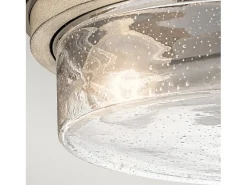 Lampada A Soffitto Contemporanea Grand Bank Acciaio Grigio Antico Vetro 2 Luci E27