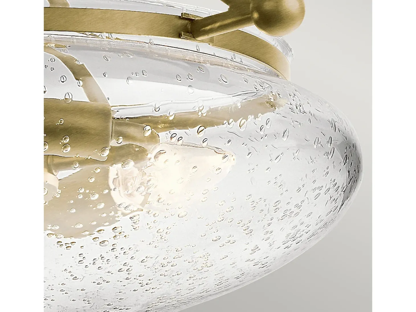 Lampada A Soffitto Contemporanea Belle Acciaio Ottone Spazzolato Vetro 3 Luci E14
