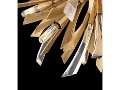 Lampada a Soffitto Industrial Nordico Vida Acciaio Oro Brunito 9 Luci E14