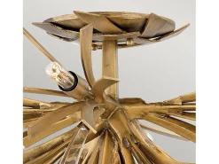 Lampada a Soffitto Industrial Nordico Vida Acciaio Oro Brunito 9 Luci E14