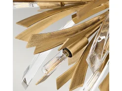 Lampada a Soffitto Industrial Nordico Vida Acciaio Oro Brunito 9 Luci E14