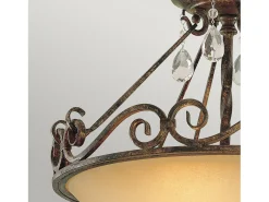 Lampada a Soffitto Industrial Nordico New Harbor Acciaio Bronzo Western 4 Luci E27