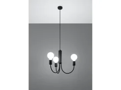 Lampada a sospensione a 3 bracci multi-braccio nera 3x E27 Lámpara colgante Multi Arm 3 brazos Negro 3x E27