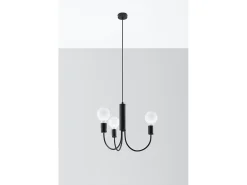 Lampada a sospensione a 3 bracci multi-braccio nera 3x E27 Lámpara colgante Multi Arm 3 brazos Negro 3x E27