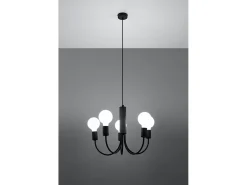 Lampada a sospensione a 5 bracci multi-braccio nera 5x E27 Lámpara colgante Multi Arm 5 brazos Negro 5x E27