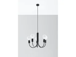 Lampada a sospensione a 5 bracci multi-braccio nera 5x E27 Lámpara colgante Multi Arm 5 brazos Negro 5x E27