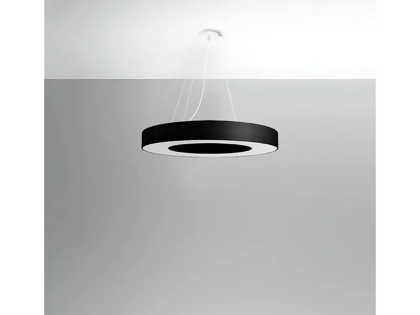Lampada a Sospensione Cilindrica Nera 70cm E27 Lámpara colgante cilíndrica Negra 70cm E27