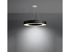 Lampada a Sospensione Cilindrica Nera 70cm E27 Lámpara colgante cilíndrica Negra 70cm E27