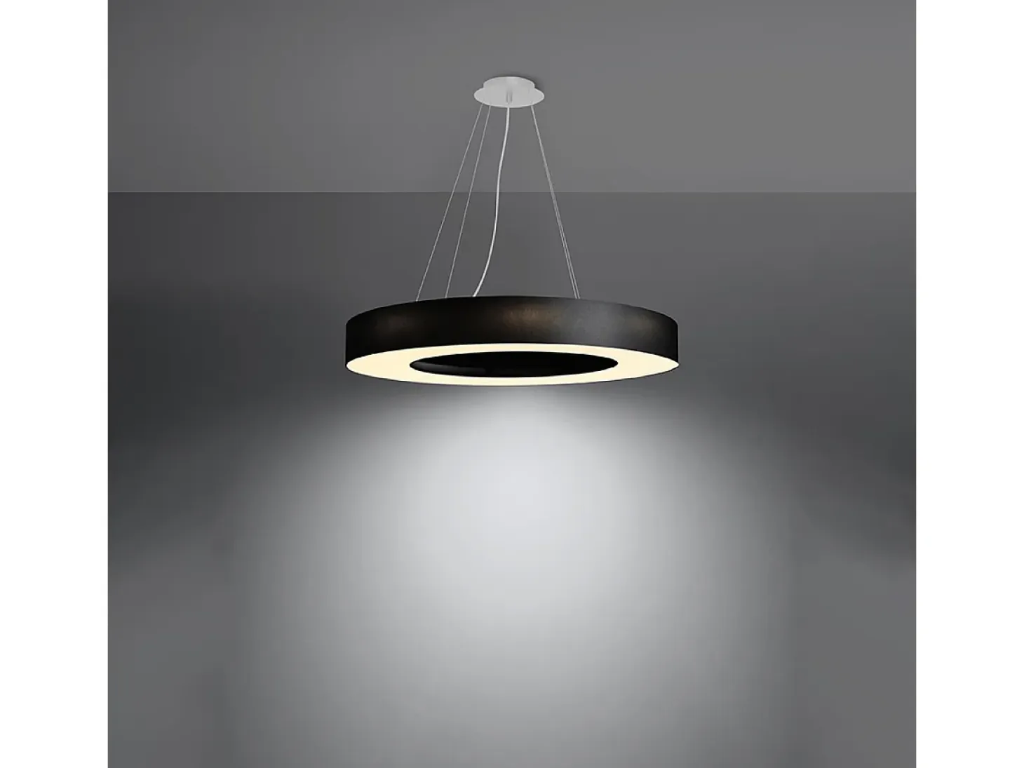 Lampada a Sospensione Cilindrica Nera 70cm E27 Lámpara colgante cilíndrica Negra 70cm E27
