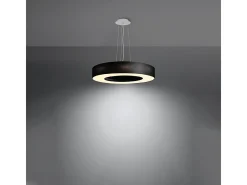 Lampada a Sospensione Cilindrica Nera 50cm E27 Lámpara colgante cilíndrica Negra 50cm E27