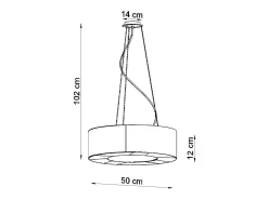 Lampada a Sospensione Cilindrica Nera 50cm E27 Lámpara colgante cilíndrica Negra 50cm E27
