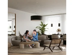 Lampada a Sospensione Cilindrica Nera 60cm E27 Lámpara colgante cilíndrica Negra 60cm E27