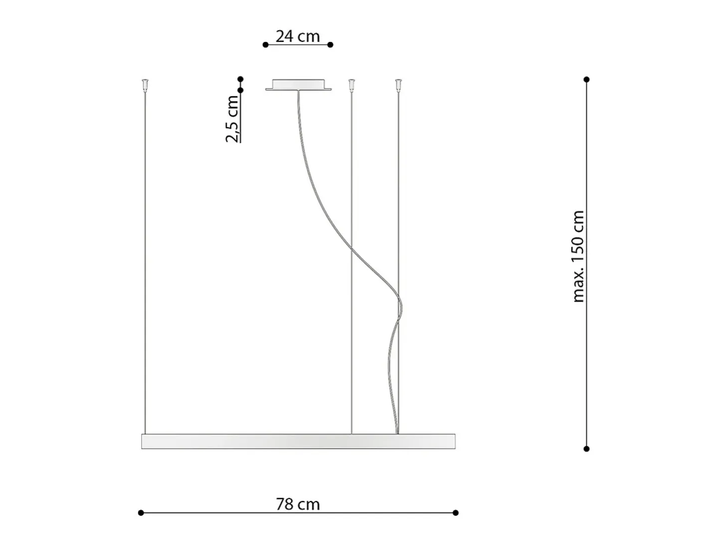 Lampada a sospensione circolare a LED integrata bianca 78cm 3000K Lámpara Colgante Circular LED Integrada Blanca 78cm 3000K