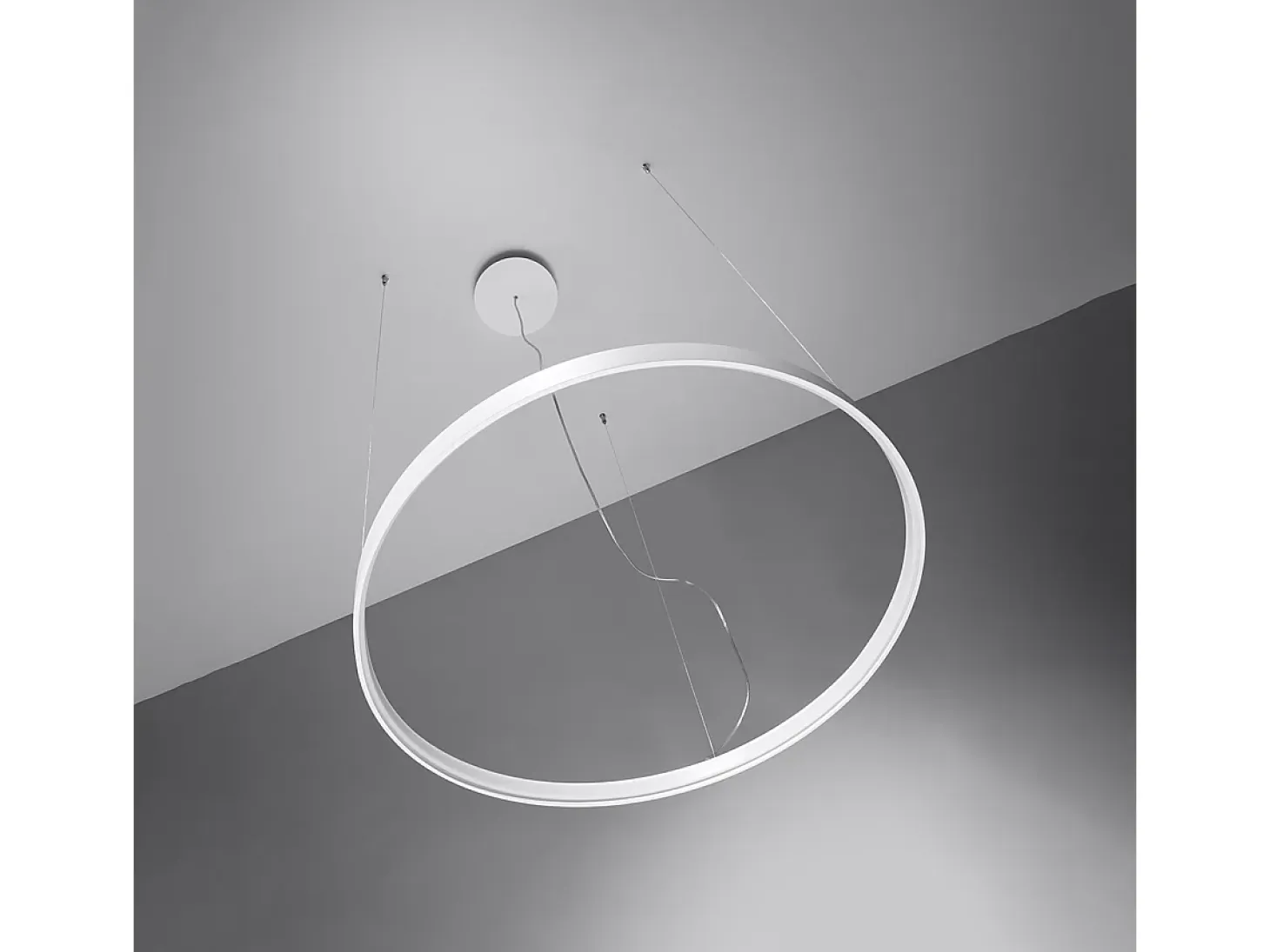 Lampada a sospensione circolare a LED integrata bianca 78cm 3000K Lámpara Colgante Circular LED Integrada Blanca 78cm 3000K