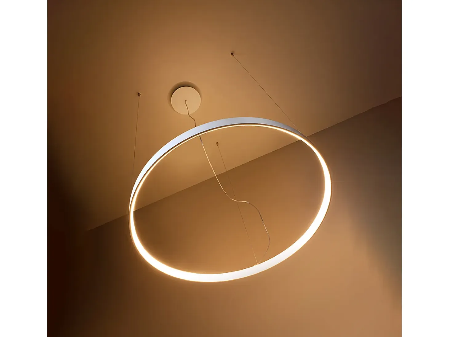 Lampada a sospensione circolare a LED integrata bianca 78cm 3000K Lámpara Colgante Circular LED Integrada Blanca 78cm 3000K
