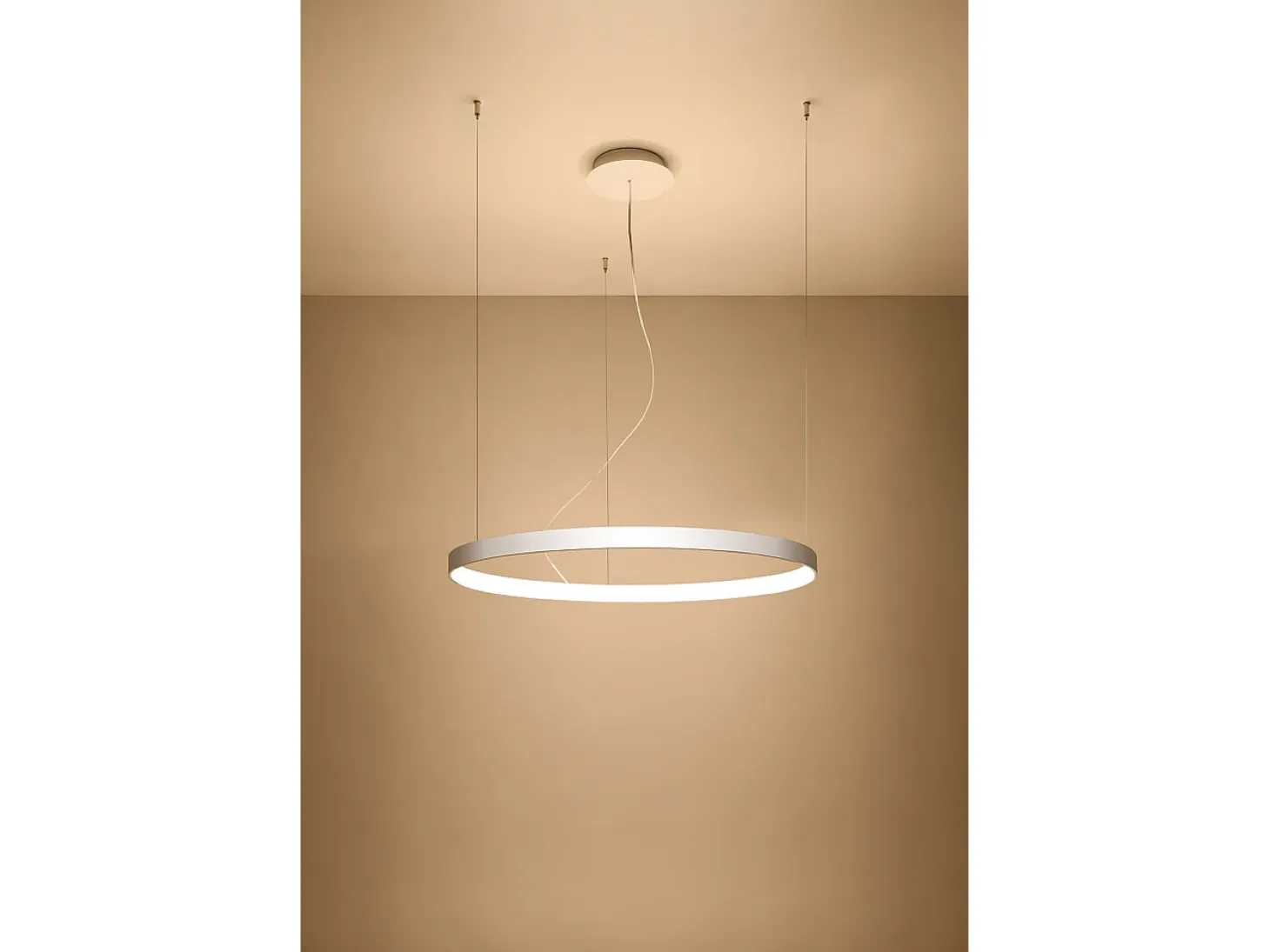 Lampada a sospensione circolare a LED integrata bianca 78cm 3000K Lámpara Colgante Circular LED Integrada Blanca 78cm 3000K