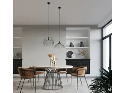 Lampada a sospensione con struttura a due fili nera E27 Lámpara colgante Twin Wire Frame Negro E27
