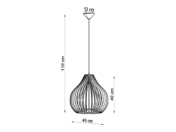 Lampada a sospensione in filo di legno naturale E27 Lámpara colgante con marco de alambre Madera natural E27