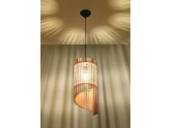 Lampada a sospensione in filo di legno naturale E27 Lámpara colgante con marco de alambre Madera natural E27