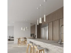 Lampada a sospensione in ceramica bianca E27 Lámpara Colgante de Cerámica Blanca E27