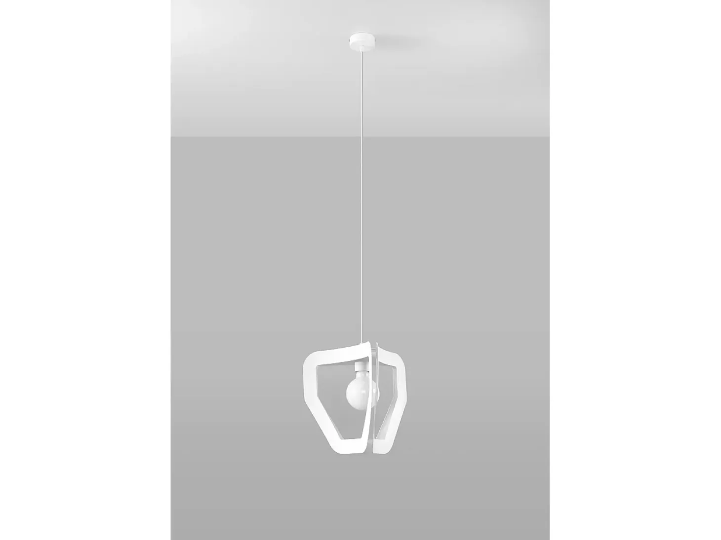 Lampada a sospensione moderna con struttura a filo bianco E27 Lámpara colgante moderna con marco de alambre blanco E27